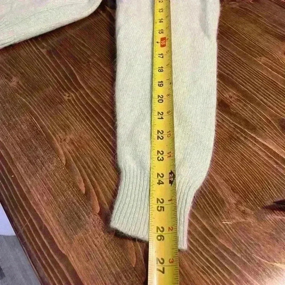 Vintage Pastel Mint Wool & Angora Cable Cardigan - Picture 10 of 10